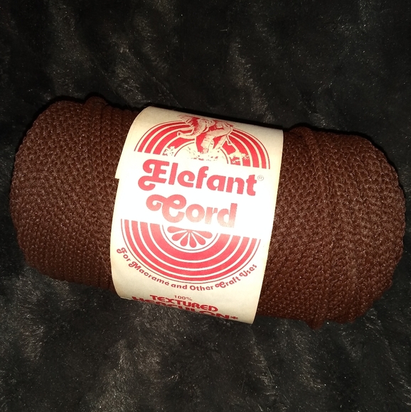 Macrame Yarn Vintage Brown Elefant Cord 100% Textured Herculon 100 yds skein 6mm - Picture 12 of 12